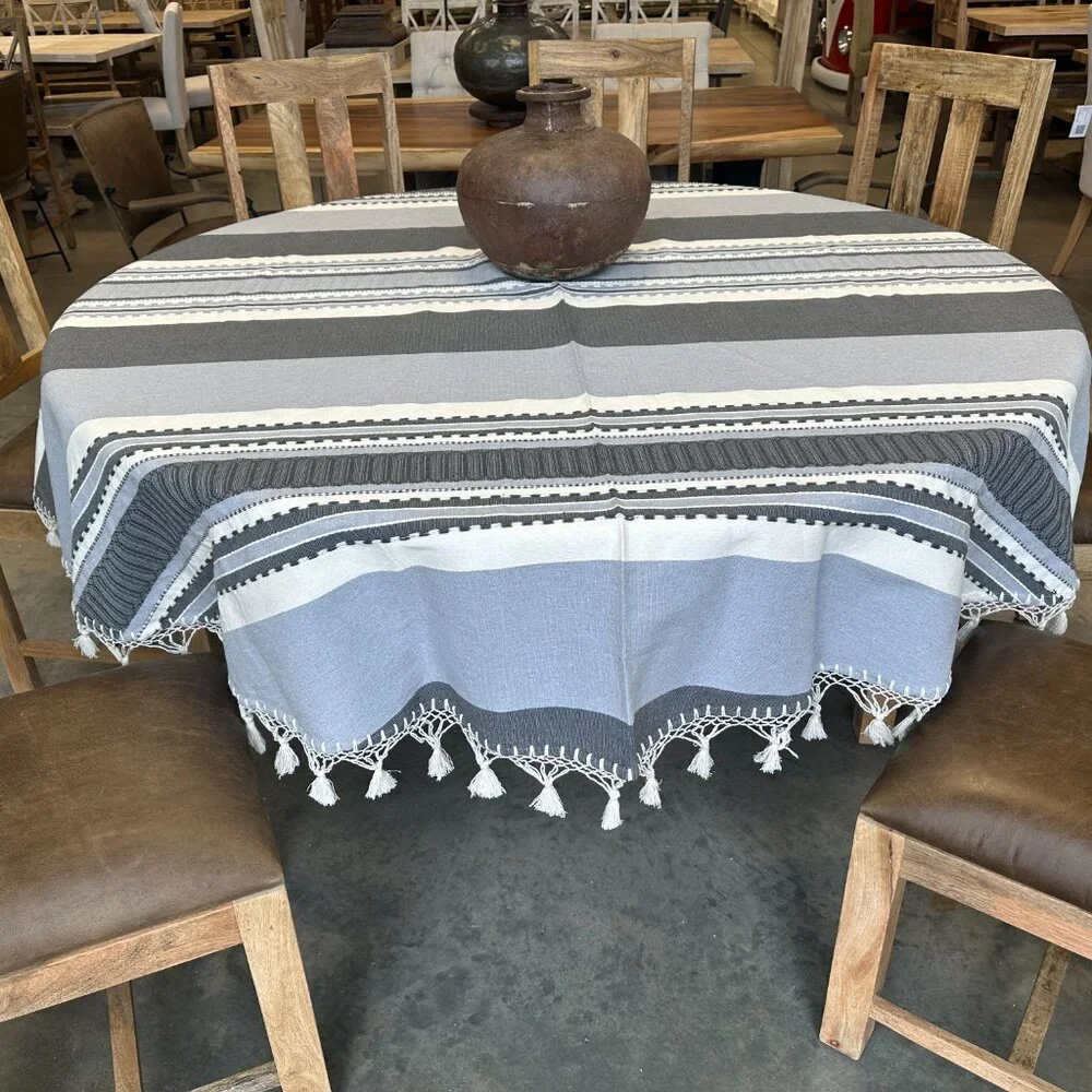93'' Round Tablecloth from Oaxaca Mexico made with 100 % Handloom cotton…